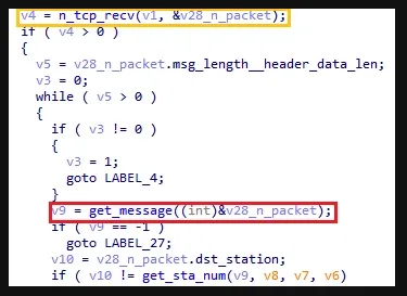 The sxether_client, TCP flow.